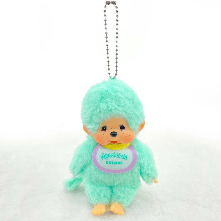 Monchhichi COLORS Keychain Mint Green Plush Doll Sekiguchi Japan