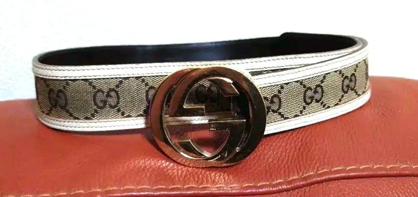 GUCCI GG Monogram Adjustable Leather Belt