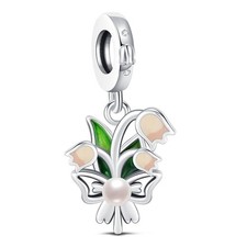 925 Silver Flower Charms for Bracelets Necklace DIY Cherry Blossom Lily Lot - 01