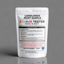 Landlords Paint Sample Tester Paint Packet (Includes Aplicator Brush) - 25ml