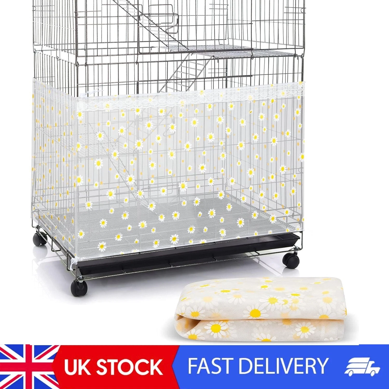 Large Bird Cage Net Cover For Seed Bird Cage Skirt Seed Catcher With Daisy