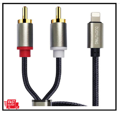 RCA Audio Cable, iPhone to 2-Male RCA Y-Adapter 3.4Ft for Amplifier/Home Theater