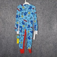 Sonic the Hedgehog Pajama Set Boy Size 6 Blue 4 piece Long Sleeve Pants Cotton
