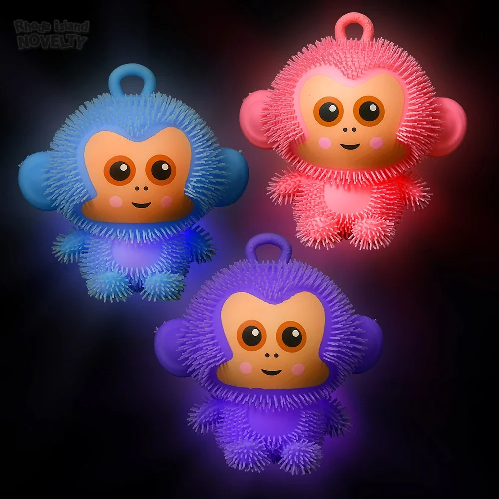 Rhode Island Novelty 8" Light-Up Puffer Monkey Purple