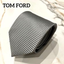 Tom Ford Neck Tie Silver Check 100 Silk Made in Italy