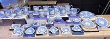 30 Pieces of Boxed Wedgwood Jasperware. Blue and White Cups Plates Trinkets Etc