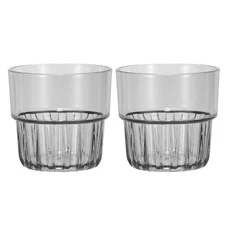 Clear Plastic Reusable Drinking Glasses, 10oz Water Cup(Gray, 2Pcs)