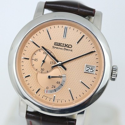 Seiko Spring Drive SNS003 5R64-0AA0 Gangreserve Silber Herren Luxusuhr