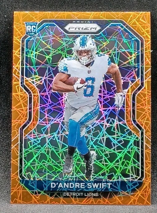 2020 Panini Prizm #358 D'Andre Swift Lazer Orange Prizm RC