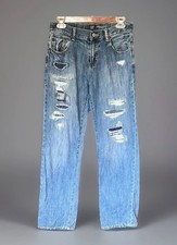GAP Jeans Boys 18 Distressed Denim Pant Adjustable Waist 100 Cotton Med Wash