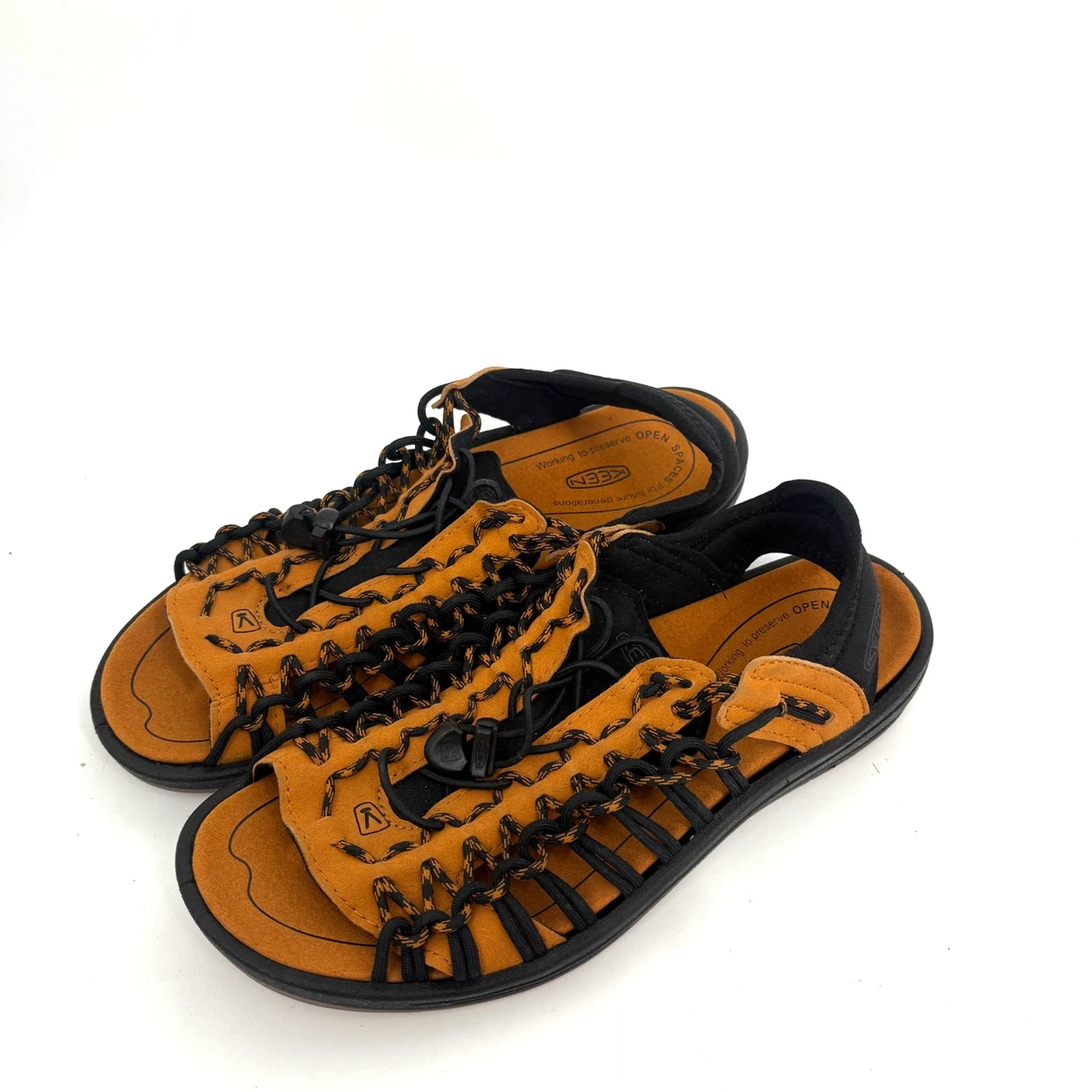 KEEN UNEEK Gray Orange Cord Sandals Shoes Men\'s 9.5 Women\'s 11 Hiking Keen Uneek Two Cord Water Sport Bungee Hiking Sandals Red  main image 4