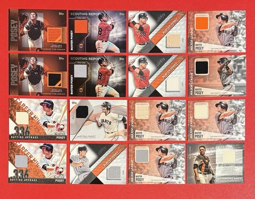 2013-2022 Topps Buster Posey Giants Game Used Memorabilia (LOT OF 23) LOOK!👀