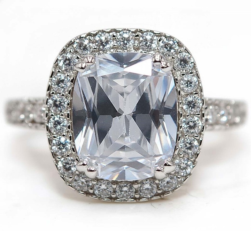 6CT Heat Treated Moissanite 925 Sterling Silver Ring Jewelry Sz 9 PC13-1