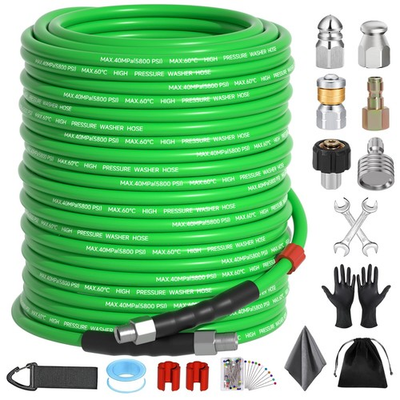 #ad Sewer Jetter Kit for Pressure Washer 200 FT，Drain Cleaner Hose 1 4 Inch NPT C... $158.34