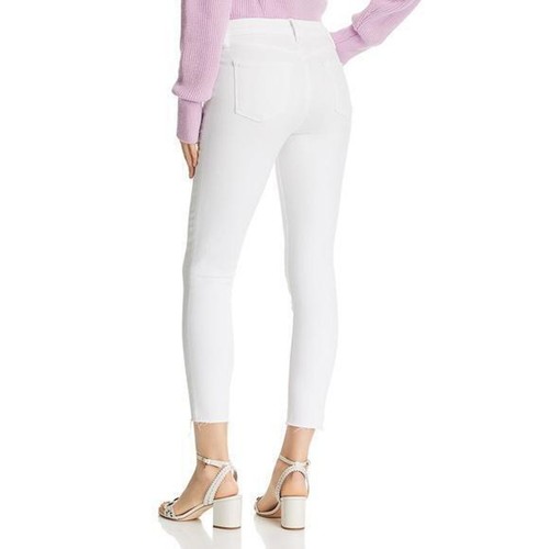 J Brand Jeans Women's 27 Estella Skinny White Bead Embellished Raw Hem US= 4 - Picture 5 of 12
