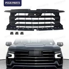 For 2022-2024 Chevy Silverado 1500 Glossy Black High Country Style Hood Grille