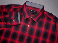 BUGATCHI Classic Fit Flip Cuff Long Sleeved Plaid Button Up Shirt Men's XL