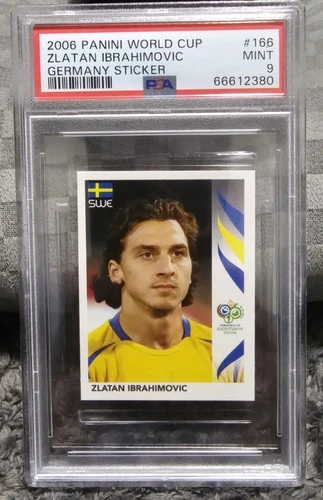 2006 Panini World Cup Germany Sticker Zlatan Ibrahimovic Card #166 PSA 9 Mint