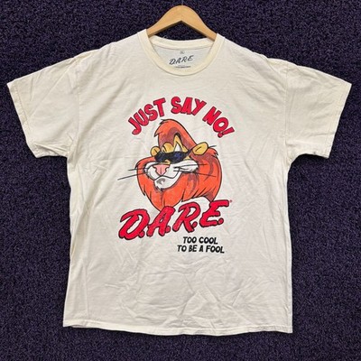 DARE Too Cool To Be A Fool Just Say No Slogan T-Shirt XL