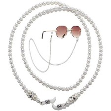 Keromtein Glasses Chain for Women, Pearl Eyeglass 28in (72cm), Multicolor