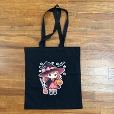 Black Witch Tote Bag Halloween everyday Goth