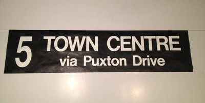 Midland Red Bus Blind 2 36'' - 5 Stadtzentrum Via Puxton Drive
