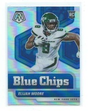 2021 Mosaic-Elijah Moore Rookie Blue Chips Silver Prizm #15-New York Jets