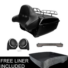 King Trunk Backrest Rack w/ Speakers Fit For Harley Touring 14-25