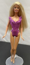 Barbie Blonde Doll 1998 1999 Florida Vacation Pink Tag Leopard Print Swimsuit