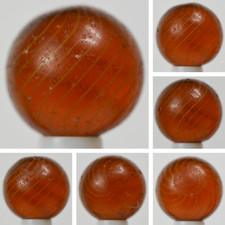 Handmade Gooseberry Marble, Amber Glass, 11/16 in, Near Mint-, Germany, S1426
