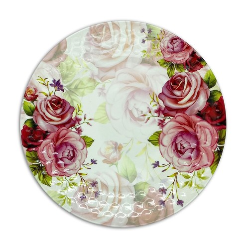 Melamine Dinner Full Size Plates (6 Pieces, 11 inches) (Floral - Pink) - Picture 2 of 6