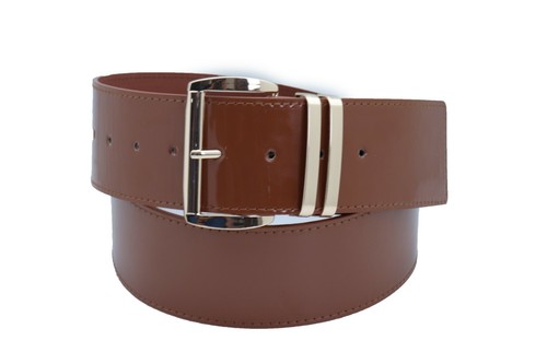 Women Hip Chocolate Brown Party Fashion Belt Clubwear Gold Buckle Size M L XL - 第 9/12 張圖片