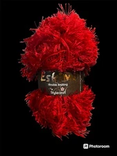 Eskimo Double Knitting Yarn Stylecraft color Crimson 5428 Eyelash Fuzzy 50g/98yd