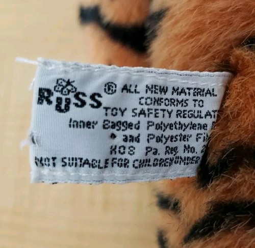 Peluche Tickles La Tigre del Bengala Russ Berrie 16" Pesante Peluche Vintage - Foto 14 di 14