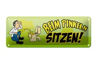 Blechschild Spruch 27X10 Cm Beim Pinkeln Sitzen Metall Deko Schild Tin Sign