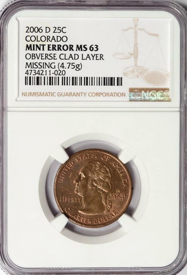 2006 D NGC MS63 Missing Clad Layer Colorado Quarter Mint Error Rare Date - Image 2 of 4