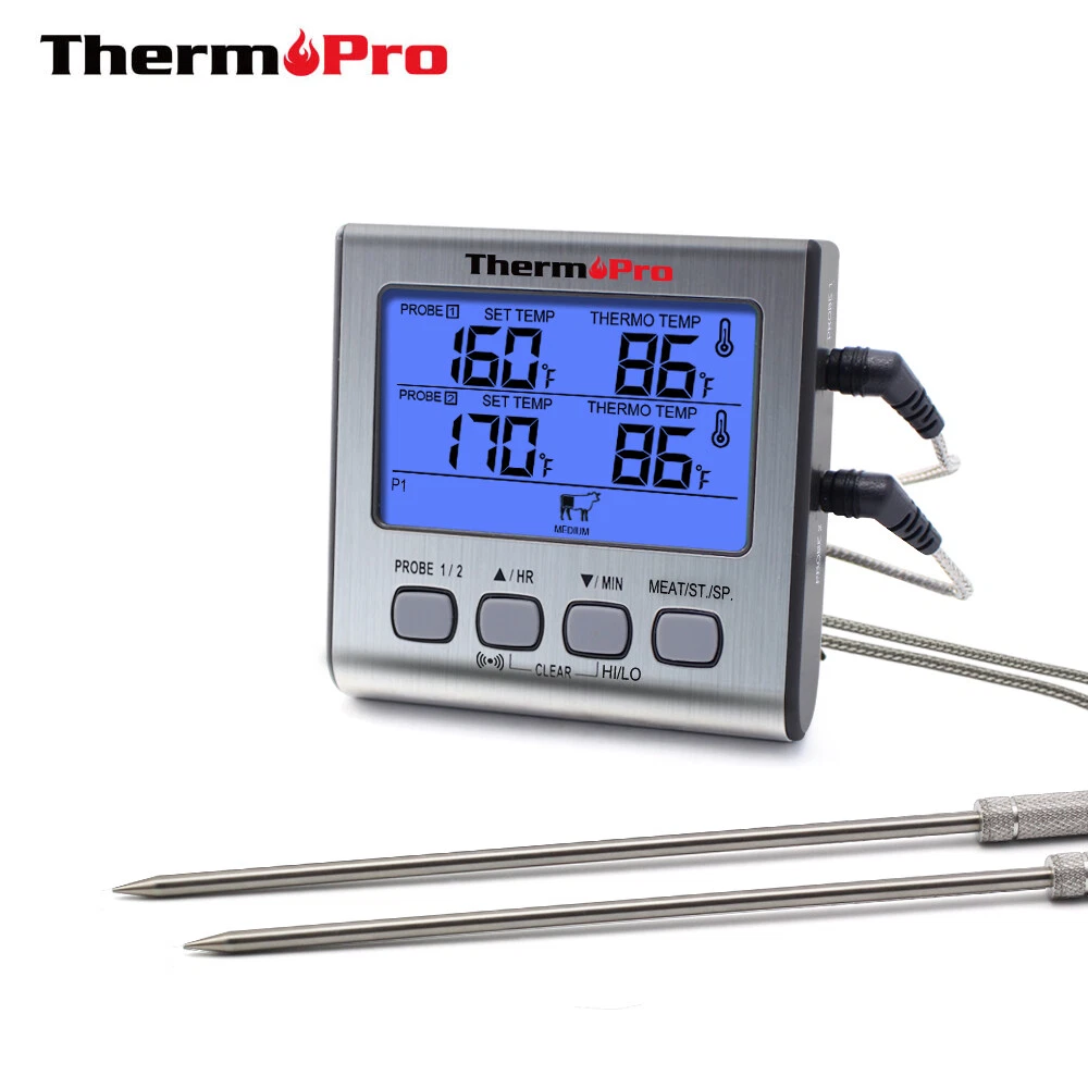 ThermoPro Meat Thermometer Dual Probe Digital Cooking Grill Thermometer w/Timer
Opens in a new windo