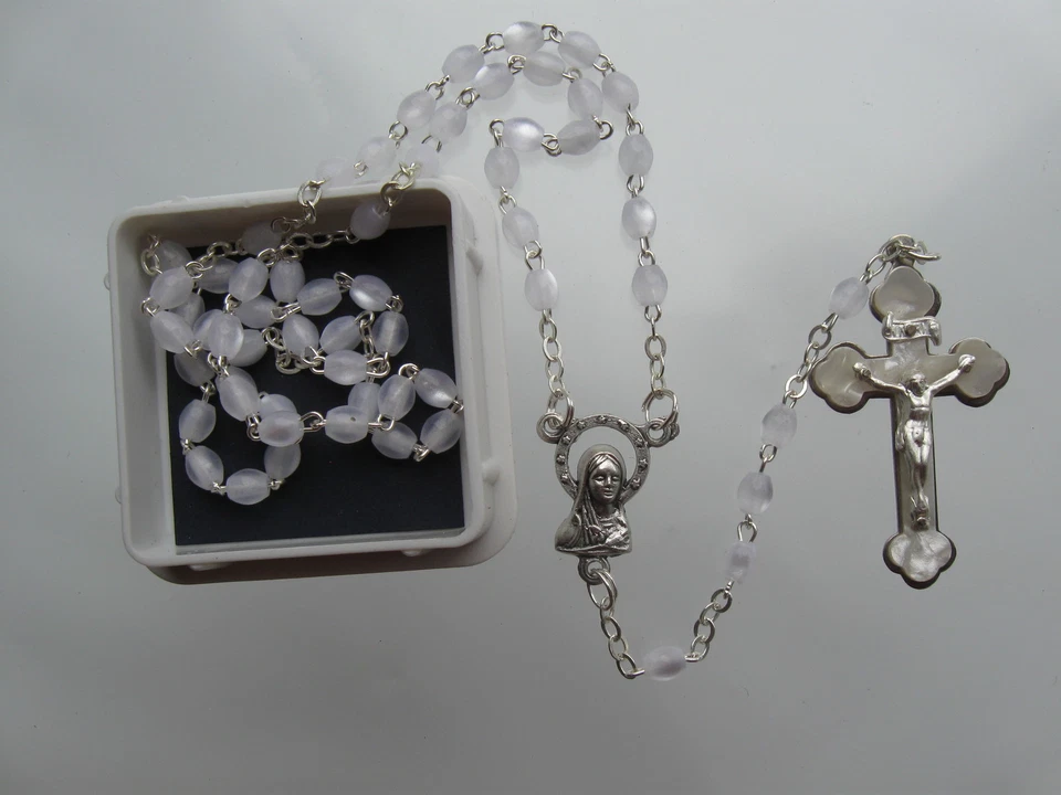 Kinder Rosenkranz weiß Kommunion Geschenk mit Dose zum Sonderpreis - Bild 3 von 3