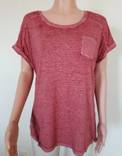Style&co Women T-Shirts Size L Color Deep Scarlet 52% Cotton 48% Polyester T1