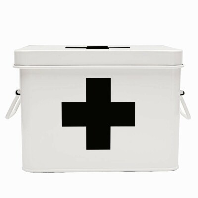Retro First Aid Kit Empty Metal Storage Box Home Decor Wedding Day After Kit 