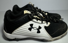Under Armour Kids 3.5Y Baseball Softball Cleats Leadoff Low-Black/White
