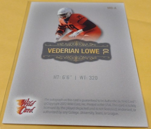 2022 Wild Card Matte Autograph Copper Vederian Lowe SP /25 RC Illinois Vikings - Picture 2 of 2