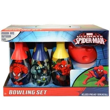 Bowling Set 6 Pins 1 Ball Marvel Hero Spider Man Age 3+ NEW