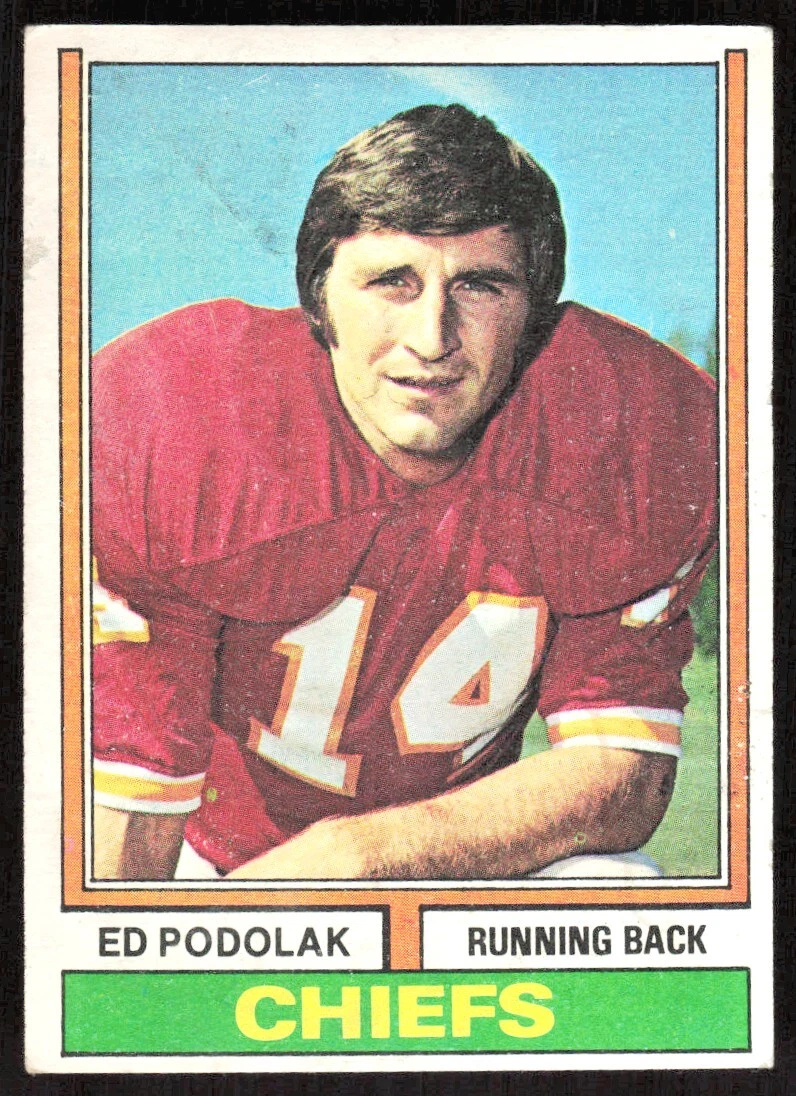 1974 9687B Topps ED PODOLAK Kansas City Chiefs #7