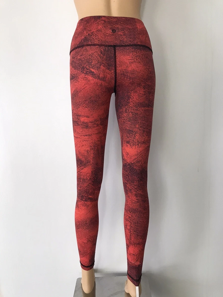 LULULEMON Wunder Under HR Tight Women's Leggings Size 2 Color Red/Black NEW