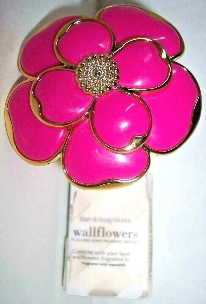 Bath & Body Works Dark Pink Floral Wallflower Diffuser with Gold Trim