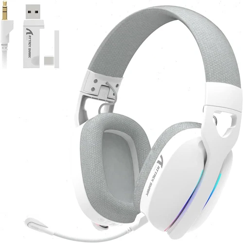 ATTACK SHARK L90 RGB Ultralight Wireless Gaming Headset, 40mm neodymium drivers