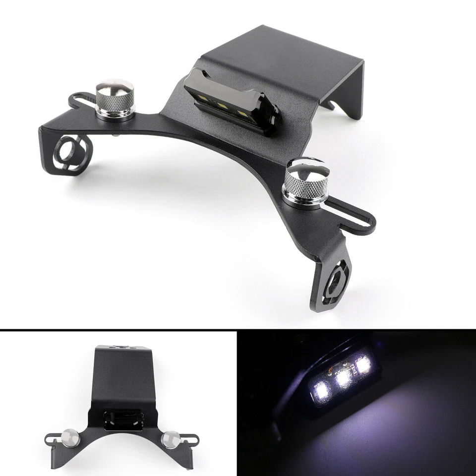 License Plate Bracket Number Holder Plate with 3 LED For Yamaha YZF-R1 04-14 UE Foto 2 de 4