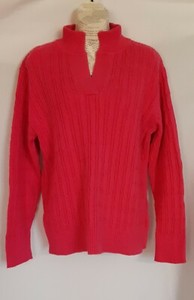 LIZ CLAIBORNE Pink Cotton Pullover Sweater LS V-neck EUC 1X Women's Plus | eBay