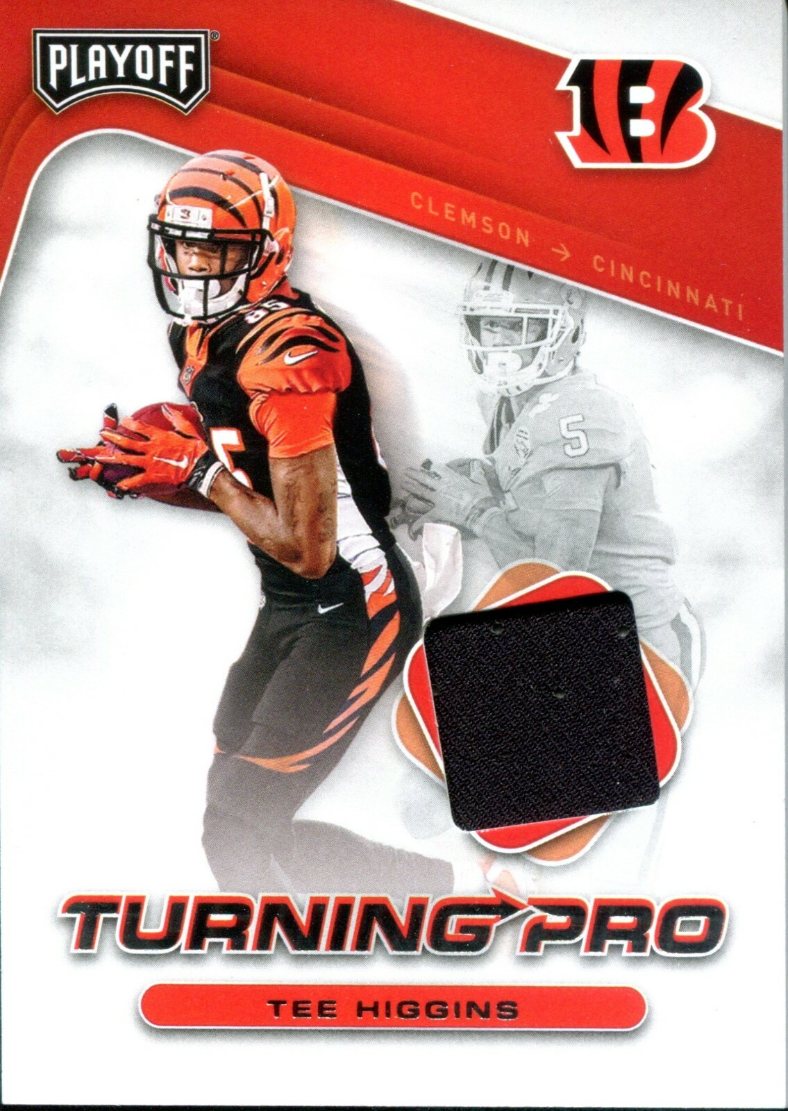 TEE HIGGINS ~ 2020 Playoff Football Turning Pro Rookie Jersey #TP-10 (B275)